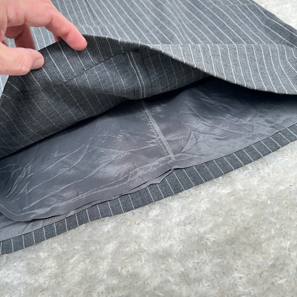 Michael Kors Women's 16 Gray Striped Pencil Skirt Office Wool Blend Academia - Picture 12 of 13